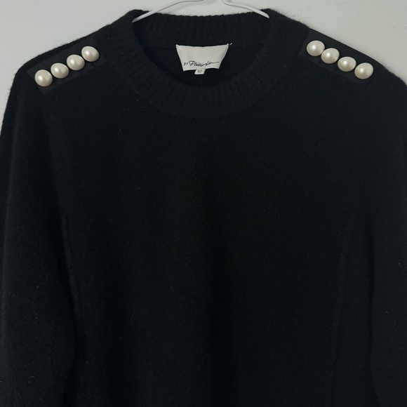 3.1 Phillip Lim Pearl Embellished Sweater in Black - Picture 4 of 10